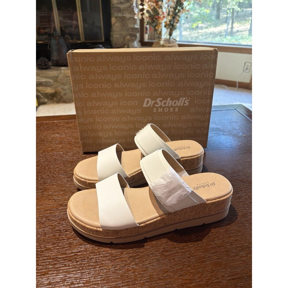 Dr. Scholl’s Once More Women’s White Sandals Size 9.5 M New in Box